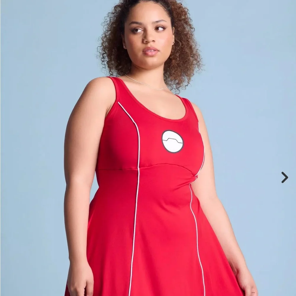 EUC Disney Box Lunch Baymax Big Hero Red One Piece Swimsuit/Active Dress Size 3x - Picture 2 of 14